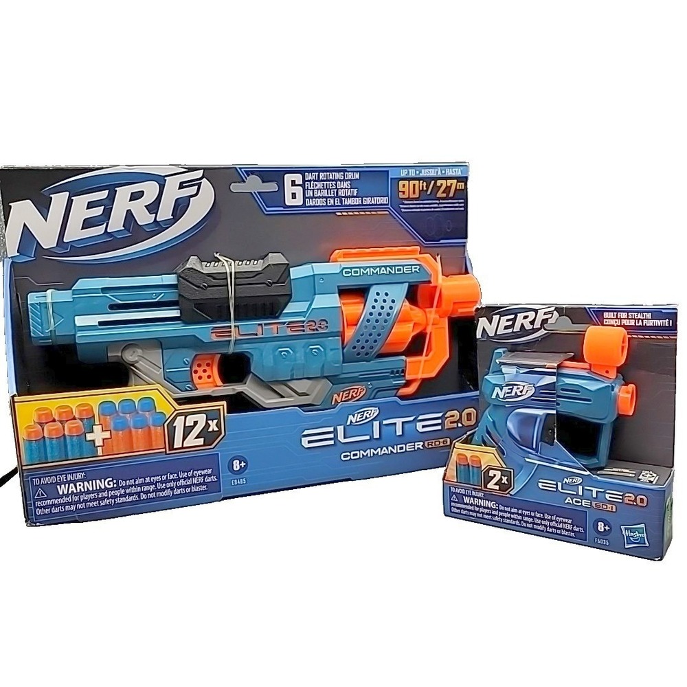 Nerf Dart Guns Elite 2.0 Commander RD-6 & Elite 2.0 Ace SD-1 Set NEW
